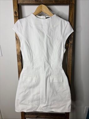 Fore White Cap-Sleeve Mini Dress Size S